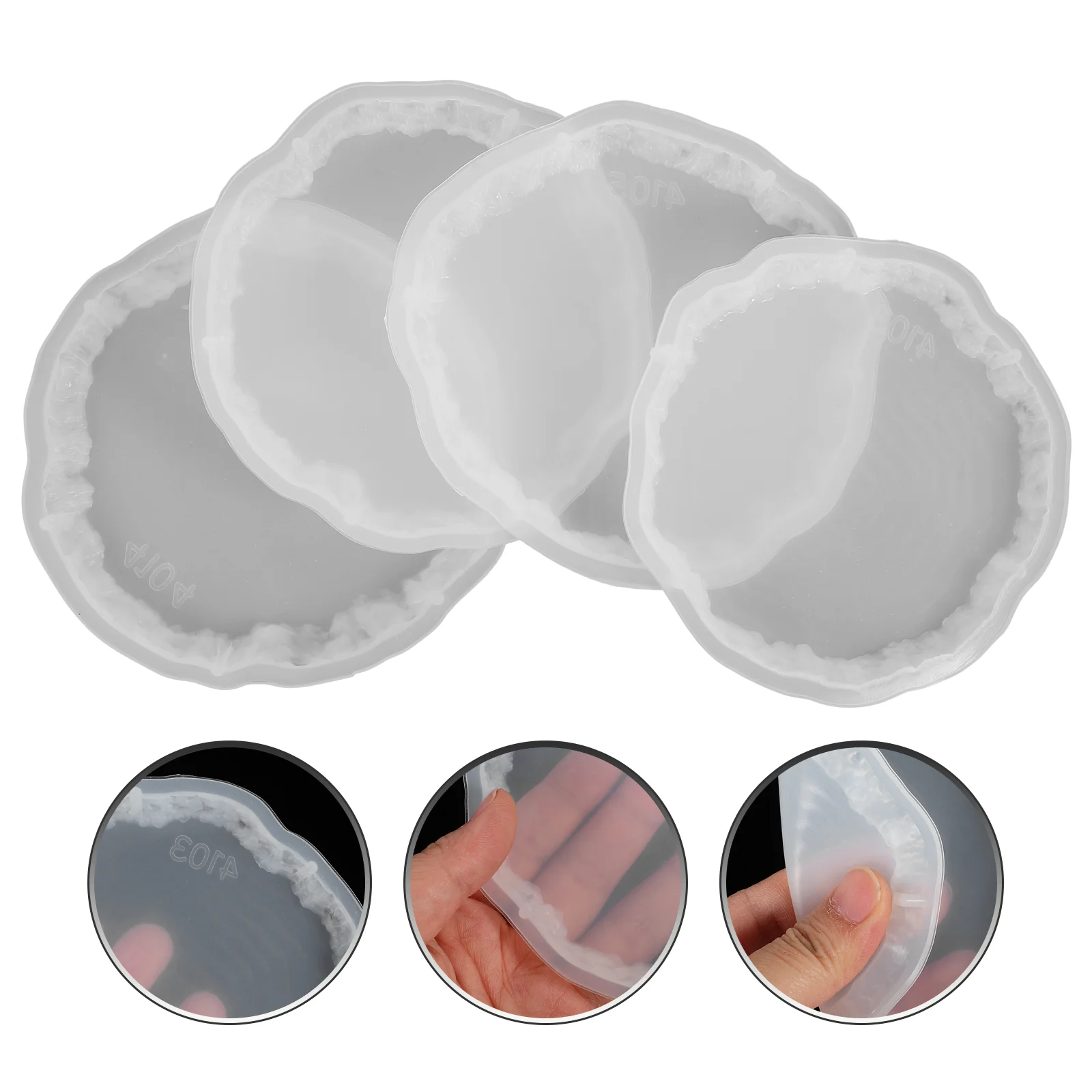 

4 Pcs Fruit Plate Mold Silicone Coaster Molds for Epoxy Resin Casting DIY Crystal Coasters Cup Pad