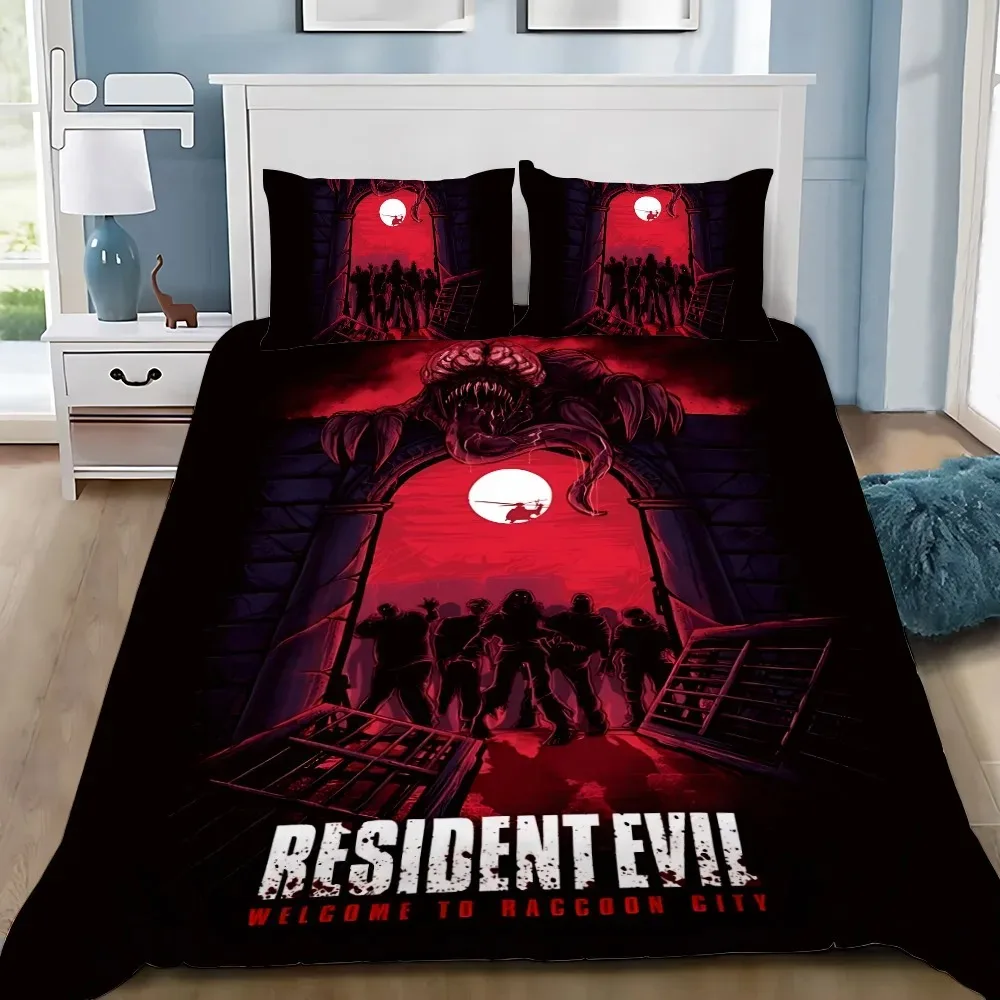 Duvet Cover Resident Evil 3D Exquisite Game Umbrella Digital Printing Bedding Set Comforter Bed Youth Home Decor Kids Boys Gift