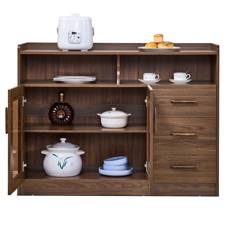 Chinese Modern Simple Multifunction Sideboard Walnut Fashion Rugged Storage Cupboard Sencillo Y Duradero Dining Room Furniture