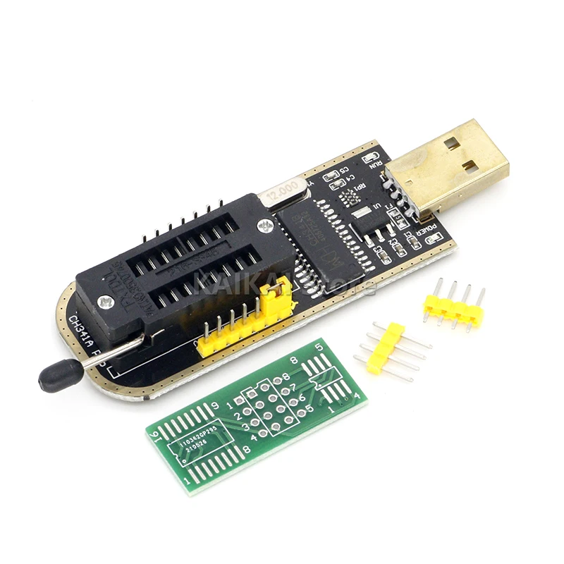 CH341 24 25-Serie EEPROM Flash BIOS USB-Programmiermodul + SOIC8 SOP8 Testclip für EEPROM 93CXX / 25CXX / 24CXX