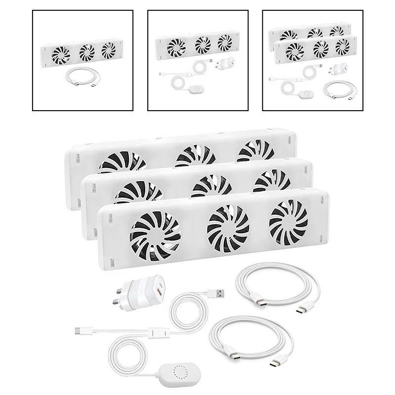Three-Fan Smart Cooling Fan Fireplace Fan Heating Radiator Airflow 30/50CFM Energy Saving Automatic Thermostat