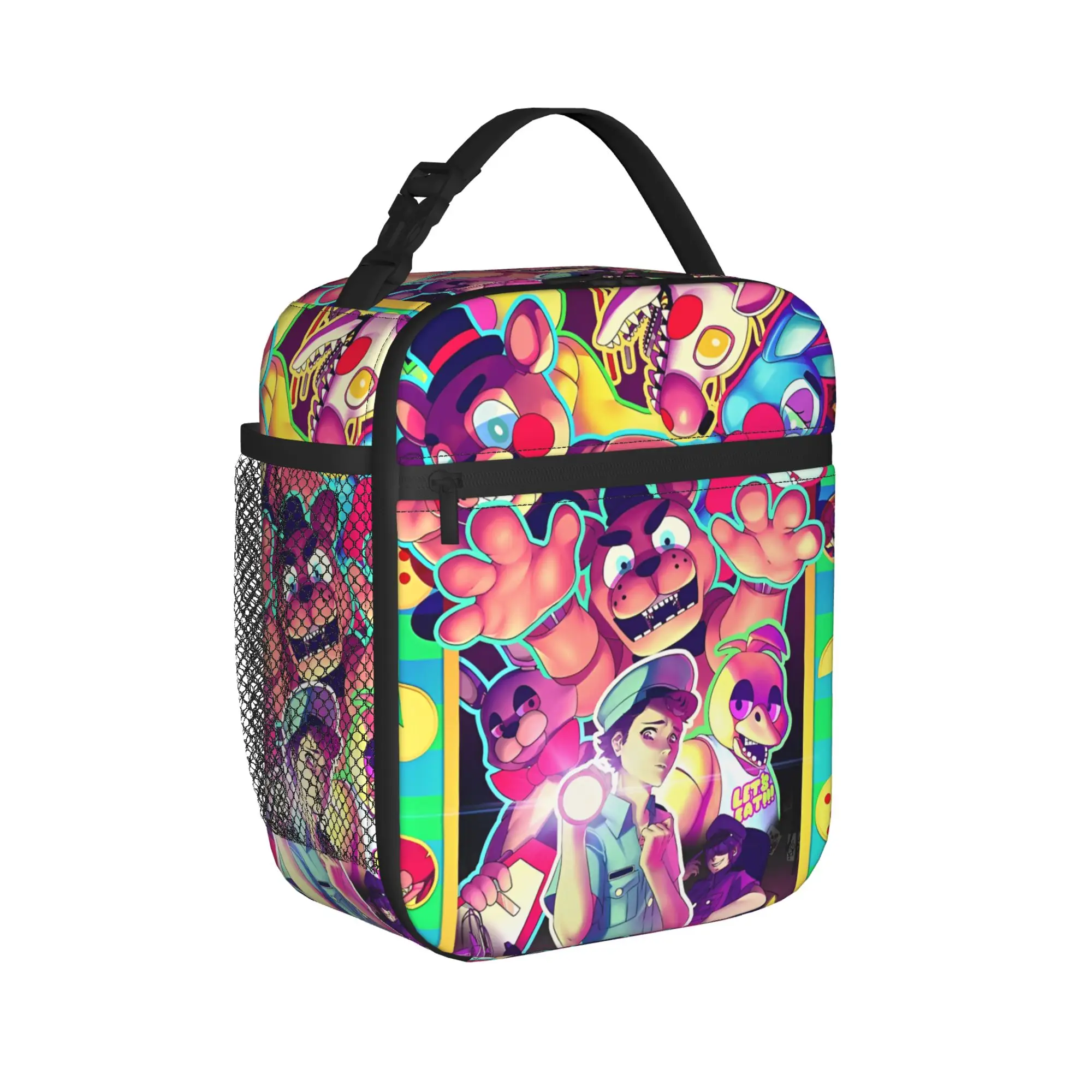 FNAF At Freddys Thermal Insulated Lunch Bags for School Cartoon Reusable Food Bag Cooler Thermal Lunch Boxes