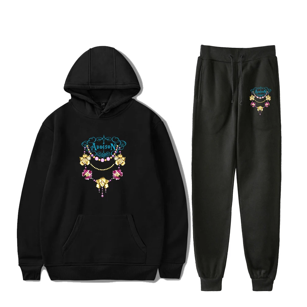 

GF Addison Rae Merch 2025 Музыкальный альбом Тур Толстовка Брюки для бега Комплект из двух предметов Толстовки + спортивные штаны Мужчины Женщины Комплекты одежды
