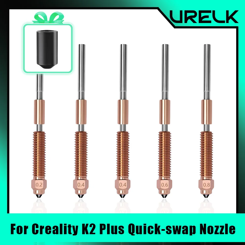 

URELK for K2 Plus Hardened steel All-metal Nozzle High-Flow Quick-swap Nozzle Kit for Creality Hi Combo K2 Plus 3D Printer Parts