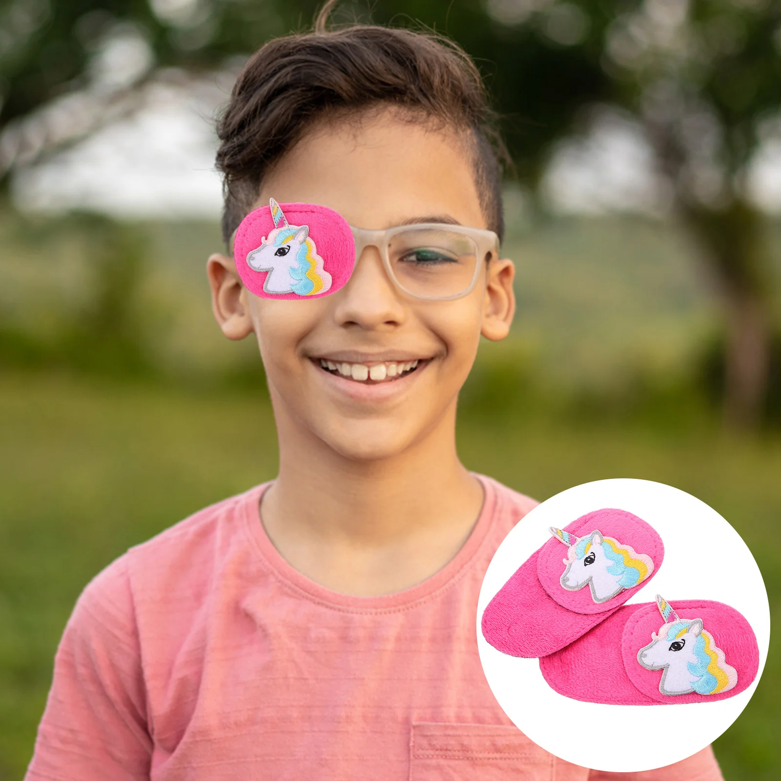 2 Pcs Single Glasses Eye Covers Portable Patch Blindfold Full Coverage Patches Kids One-eye Cartoon Flannel Children