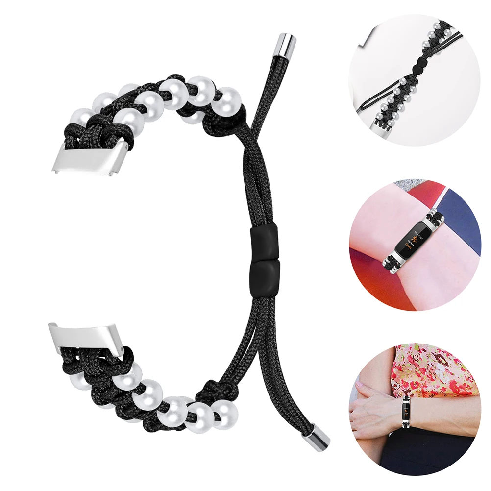 

Pearl Paracord Watch Strap Adjustable Braided Replacement Band For Smartwatch Fashion Accessory Comfortable Wear