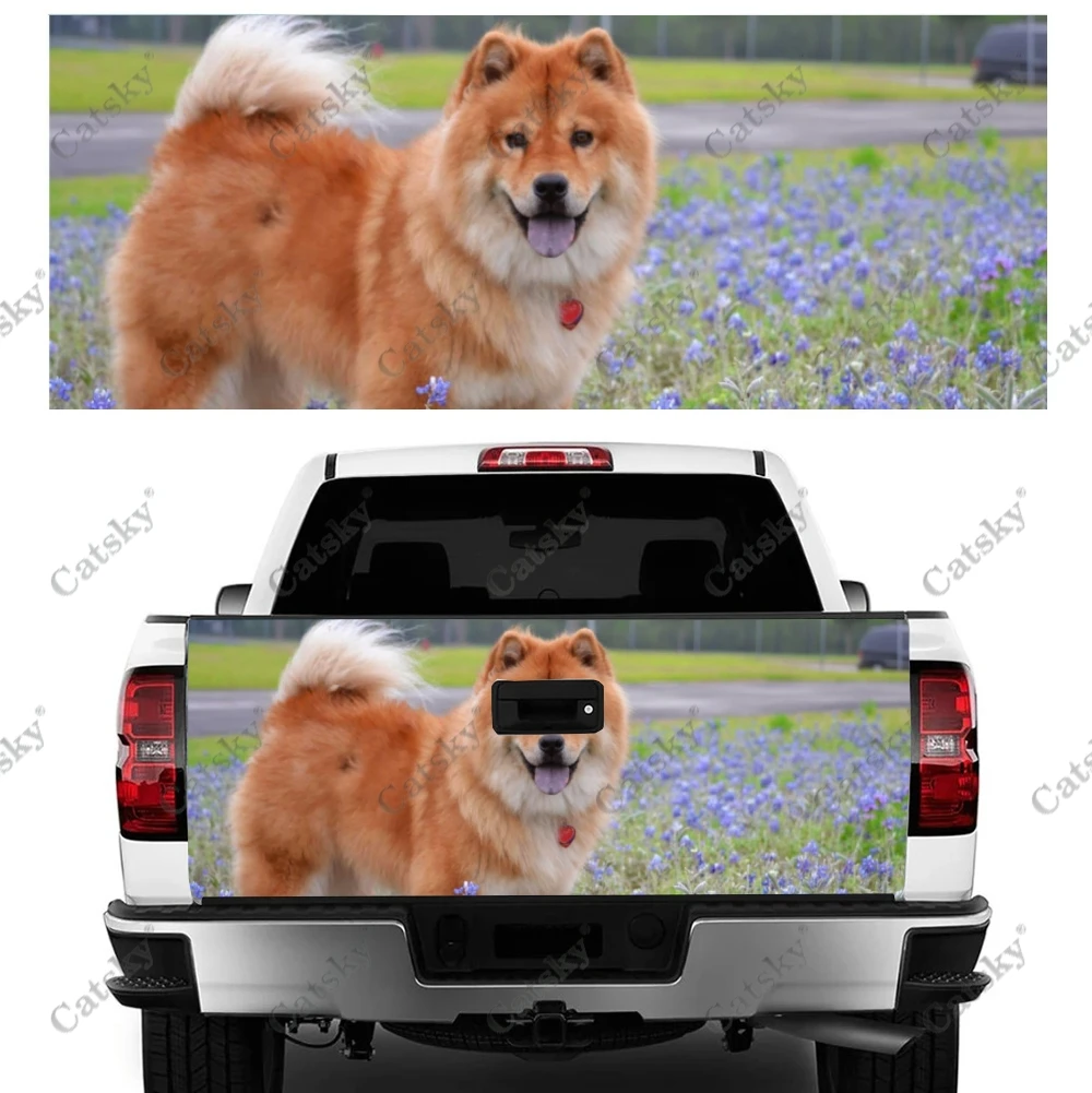 Animal Chow Dog Lover Car Tail Trunk Protect Vinly Wrap Sticker Decal Car Side Decoration Sticker for SUV Off-road Pickup Truck