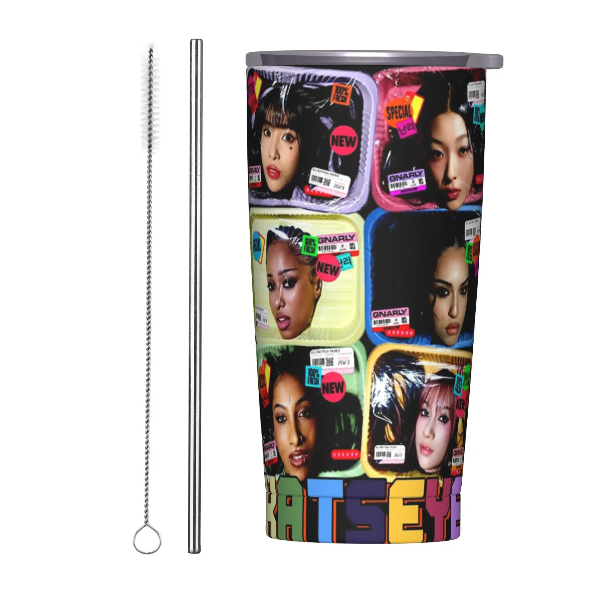 Stainless Steel Tumbler Katseye Korean Pop Girl Group Coffee Mug  Insulated Hot Drinks Car Mugs Beach Water Bottle