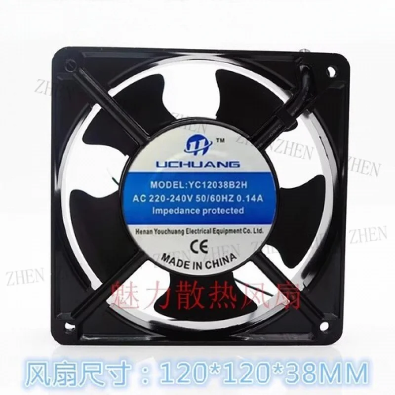 

Y FOR UCHUANG YC12038B2H AC220V/240V 0.14A 12CM Axial Large Airflow Cooling Fan