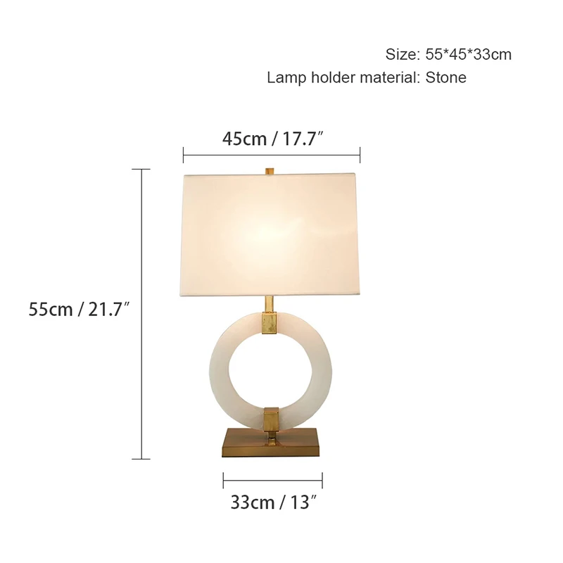 TYLA Modern Marble Table Lamp LED Creative Fashion White Simple Desk Light for Decor Home Living Room Bedroom Study