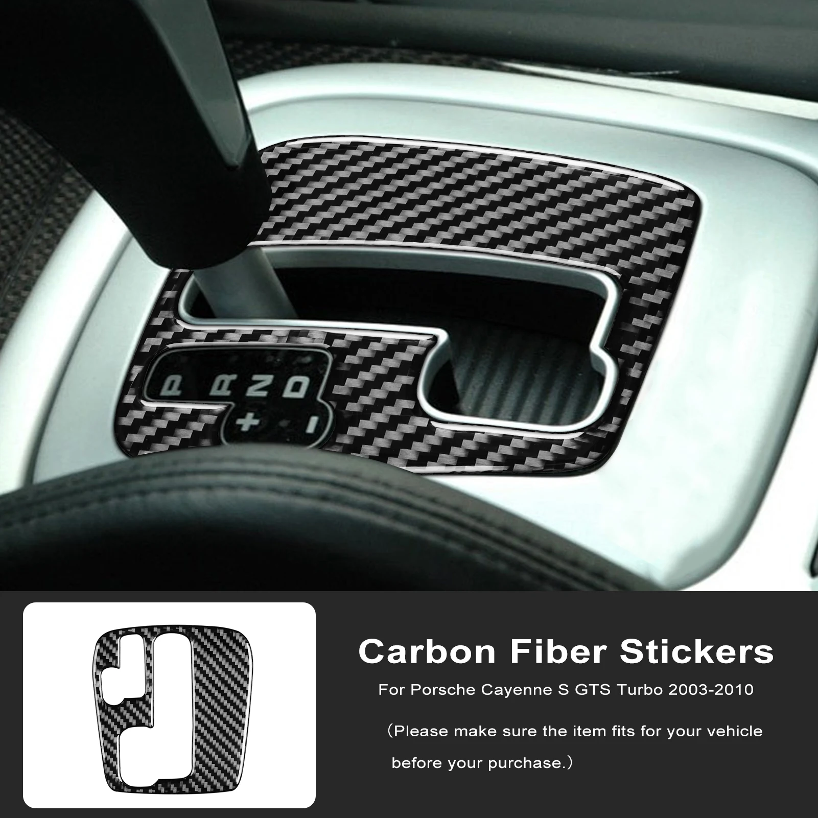 

For Porsche Cayenne S GTS Turbo 2003-2010 Carbon Fiber Car Interior Decoration Gear Shift Panel Cover Trim Sticker Accessoire