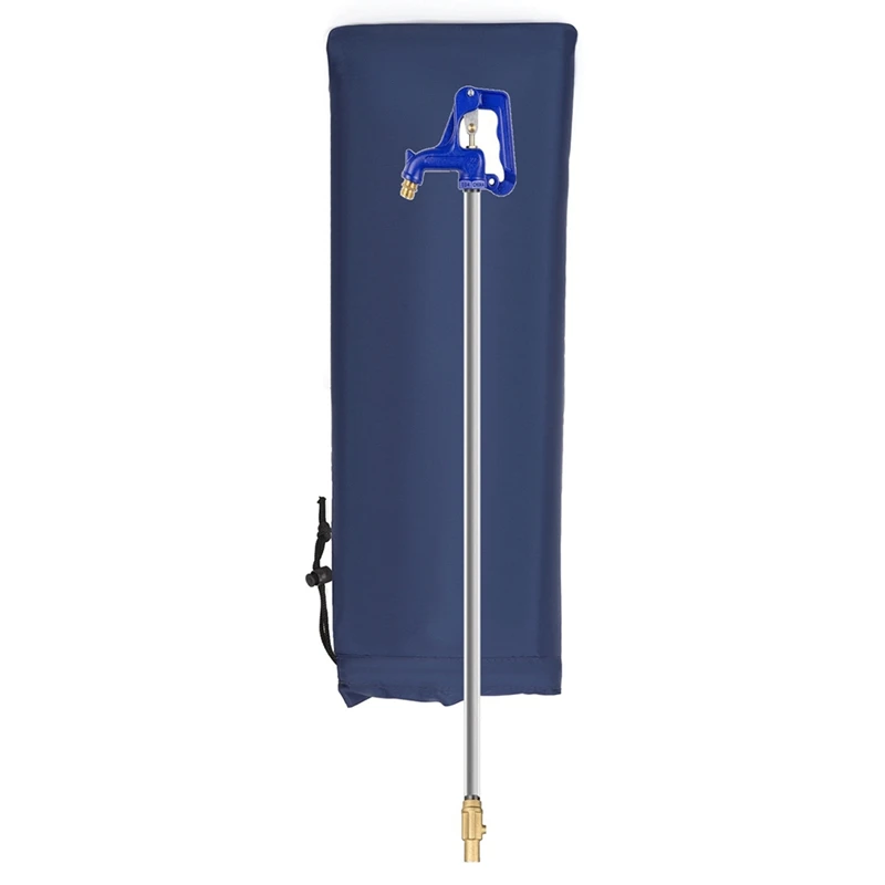 ABHU 4 عبوات من غطاء صنبور البوليستر الأزرق الداكن غطاء صنبور عازل داخلي وخارجي غطاء مضاد للتجمد في الهواء الطلق في الشتاء.