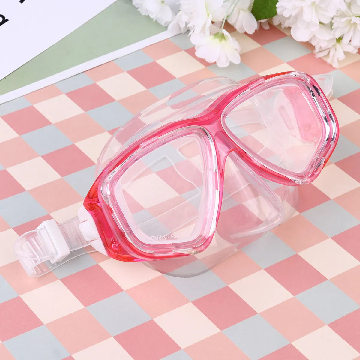 

Премиальная маска для снорклинга для взрослых дайверов, прозрачное закаленное стекло, очки для плавания, гибкая посадка, защита от протечек, снаряжение для дайвинга, розовый цвет