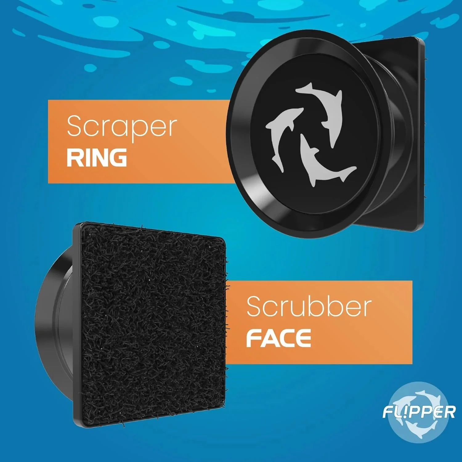 Flipper Pico Black 2 In 1 Dual Sided Aquarium Magnet Algae Cleaner Scrubber Scraper for Small Glass Fish Tanks Up to 6mm