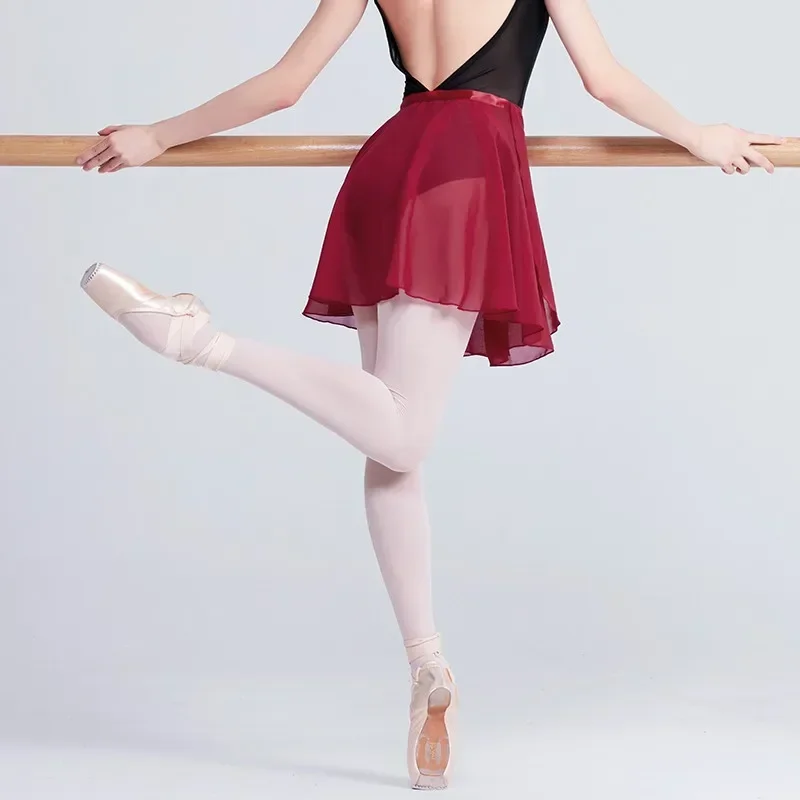 Gonna di danza classica bambini adulti Chiffon colore puro stampa floreale pratica body vestito da ballo donne vestito da ballo di balletto