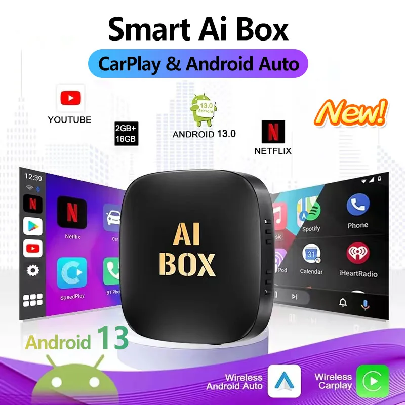 

Android 13 TV Box Wireless Carplay Android Auto Smart CarPlay Built-in Play Store For Nexflix YouTube OEM Carplay Cars