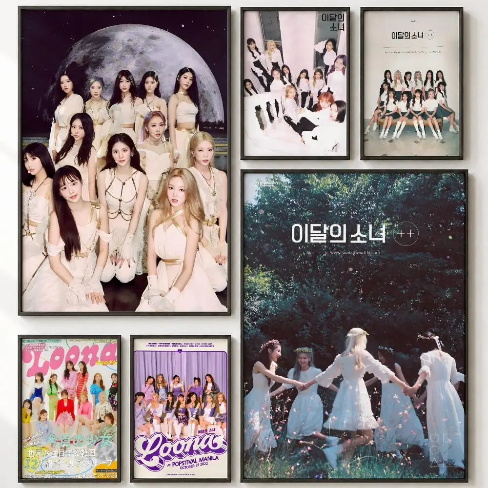 Korea Band L-Loona Kpop Painting Calligraphy High-Definition With Textured Finish Modern Style For Hallway Wall Art Decor