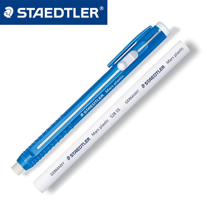 Staedtler Mars 플라스틱 528 25 자동 펜 지우개, 교체 가능한 코어 슬라이딩 푸시 필기 그림, 사무실 및 학교 용품, 1 개