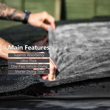 Detailing King 1200GSM 超細纖維扭結擦車巾 專業超柔軟汽車清潔擦車布巾,適用於汽車美容 10 最佳銷售 1200公克超細纖維毛巾 - №9