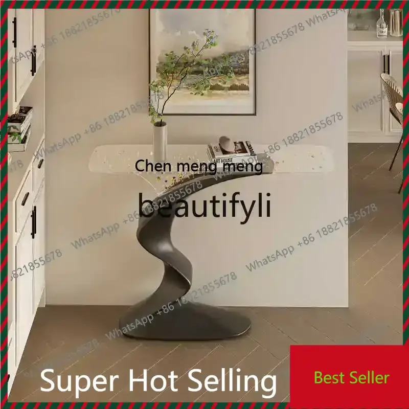 K182Original Welcome Pine Transparent Gold Foil Edition Entrance Table Light Luxury Advanced Art Entrance Table