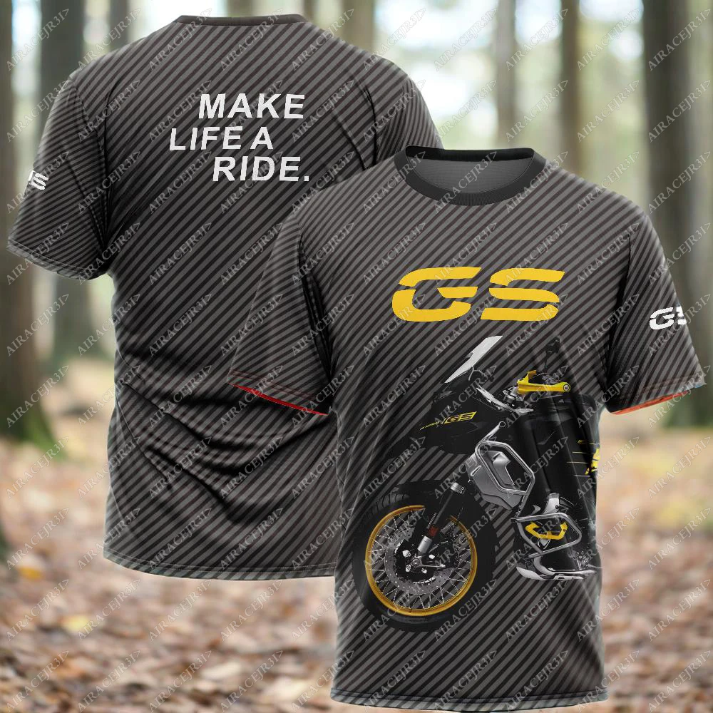 For BMW GS Tour Sports Motorcycle Motorsport Riding T-Shirt Motorrad Rally ADVENTURE Summer Racing Mens Stripe Jerseys