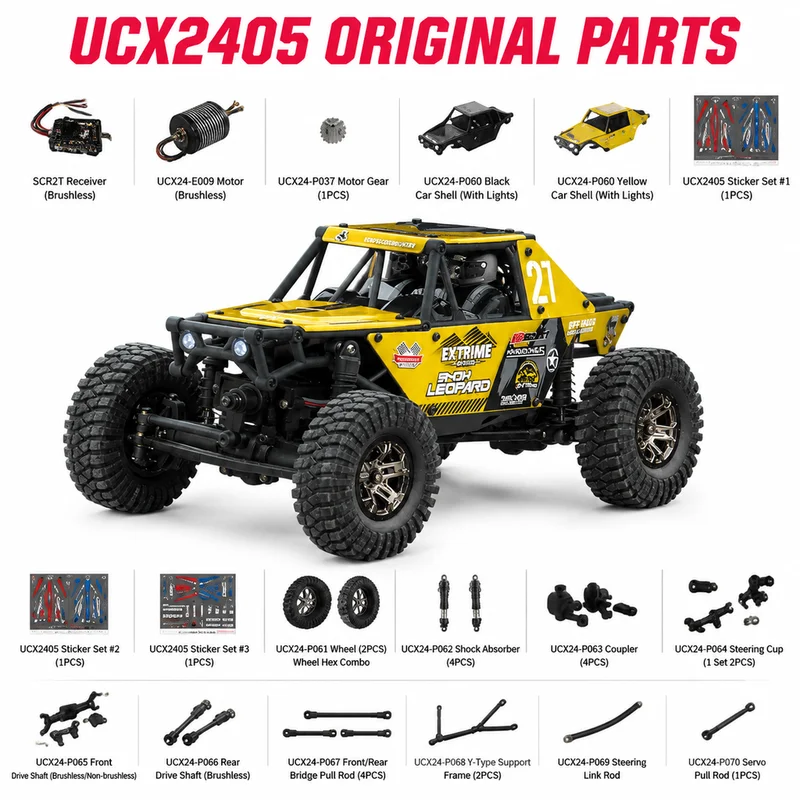 Udirc Ucx2405 Original Accessories Esc Motor Gear Car Shell Decoration Tire Pullrod Transmission Shaft Complete Set
