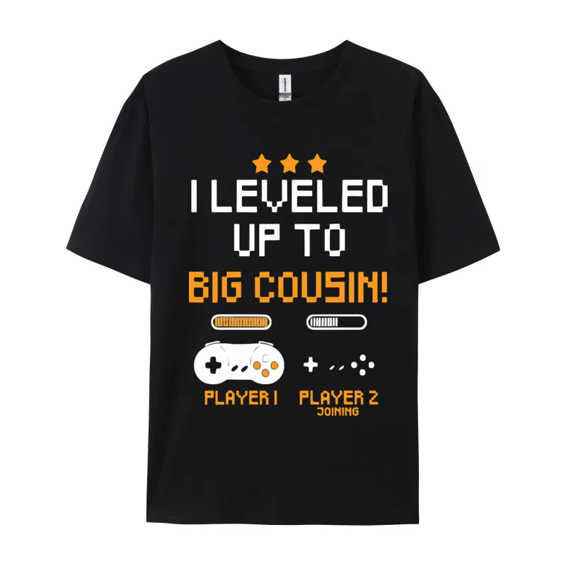 

I Level Up To Big Cousin Player 1 Player T-shirt Graphic T-Shirt Normal High Quality Men Tops Tees Normal Cotton