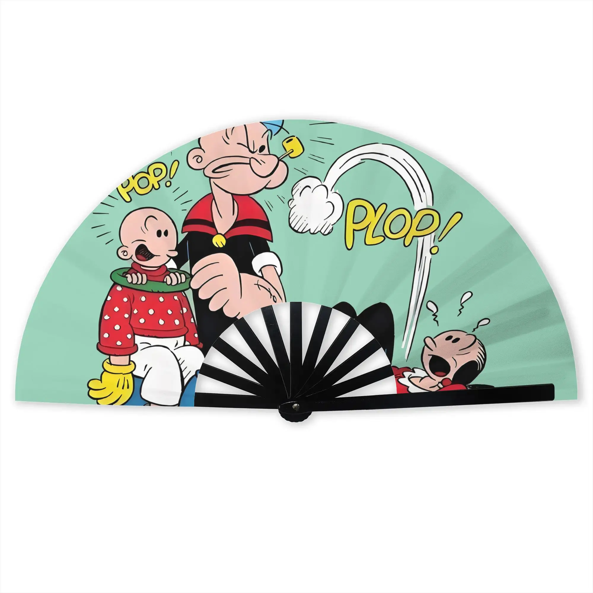 P-Pop E-Eye The S-Sailor  Stylish Hand Fan Women Funny Comic Printed Polyester Fan Vintage For Wedding Party Gift