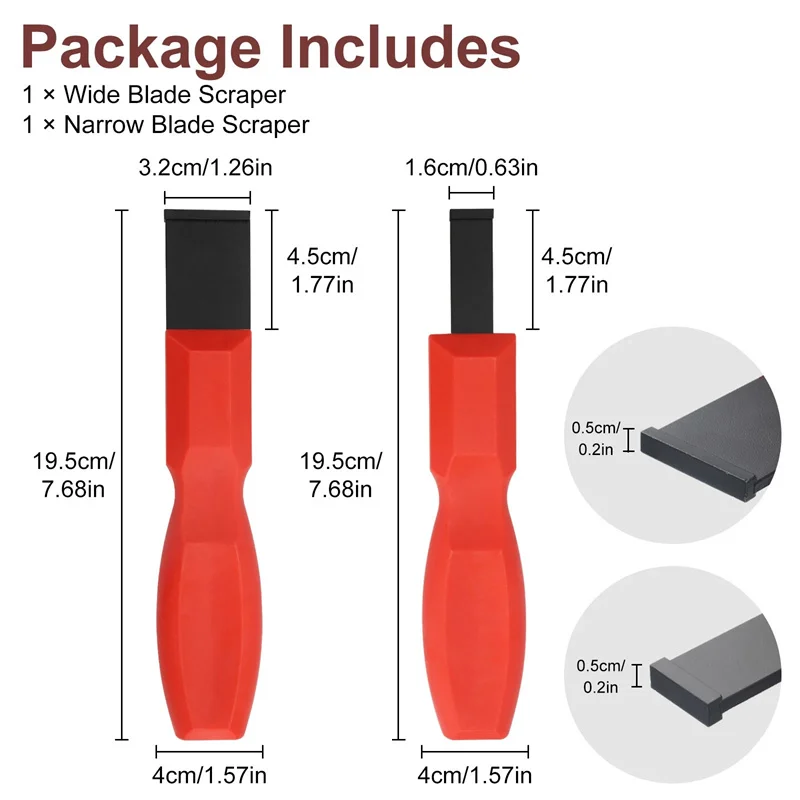 2Pcs Carbide Scraper Set Rust Removal Carbide Scraper Gasket Tool For Removing Gaskets Carbon Varnish Glue Concrete Barnacles