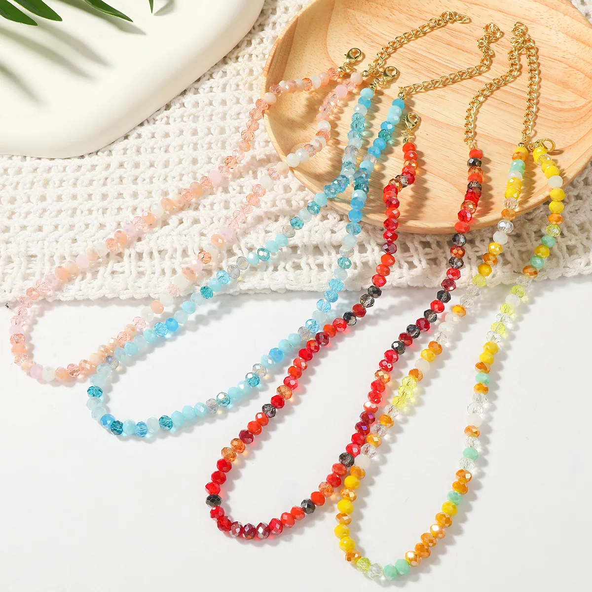 Hot Selling Crystal Rice Bead Necklace Women's Summer Holiday Cool Jewelry