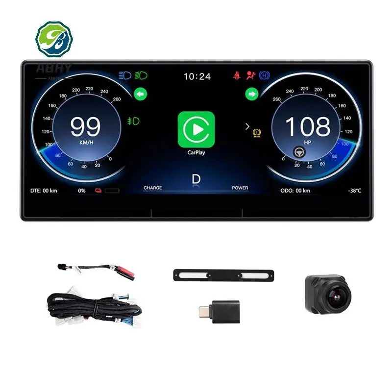 

ABHY-Head Up Display For Tesla Model 3/Y, 9Inch Screen HUD Carplay Android Auto Car Dashboard Instrument Accessories
