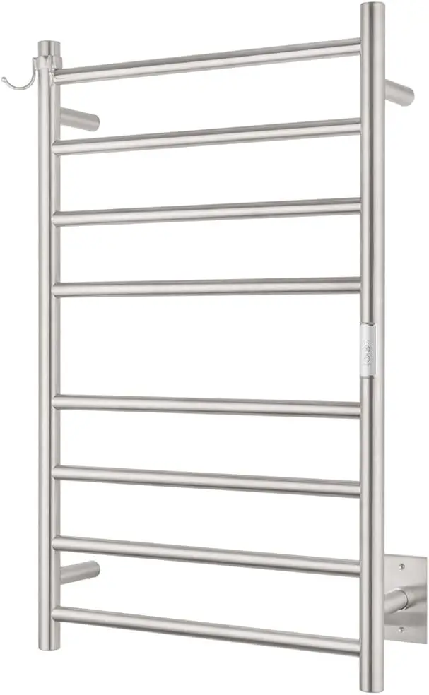 

Настенный полотенцесушитель на 8 перекладин с возможностью подключения к сети и проводным подключением, 3 режима, нержавеющая сталь