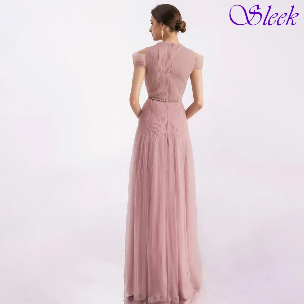 Abito da sera classico elegante con scollo a V a maniche corte personalizzato Abito da festa delicato di alta qualità Abito da ballo di moda moderno