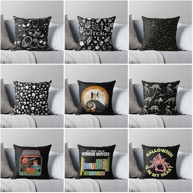 Decorative Home pillow case Cushion covers autumn 45X45cm black fear 60x60cm Modern Living Room sofa House bed halloween funny