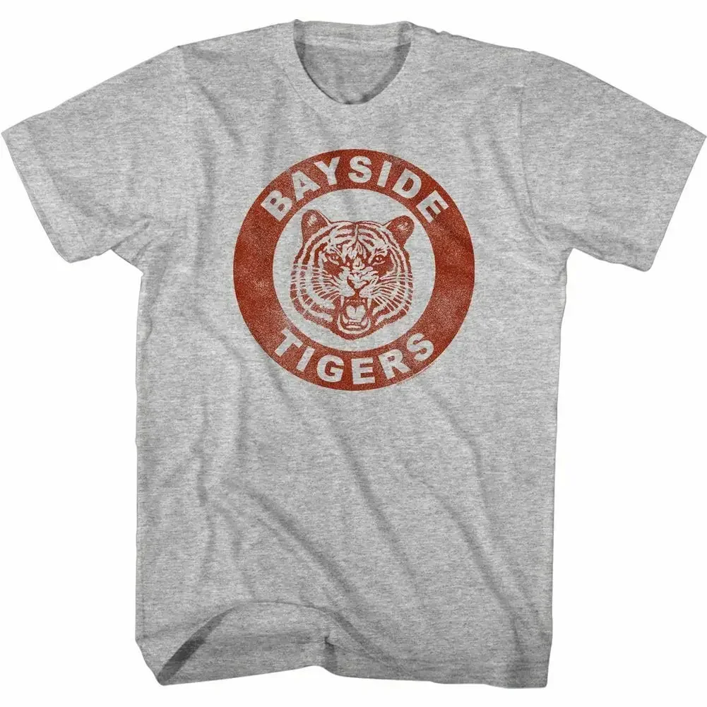 Saved By The Bell Distressed Bayside Crest Gray Heather T Shirt