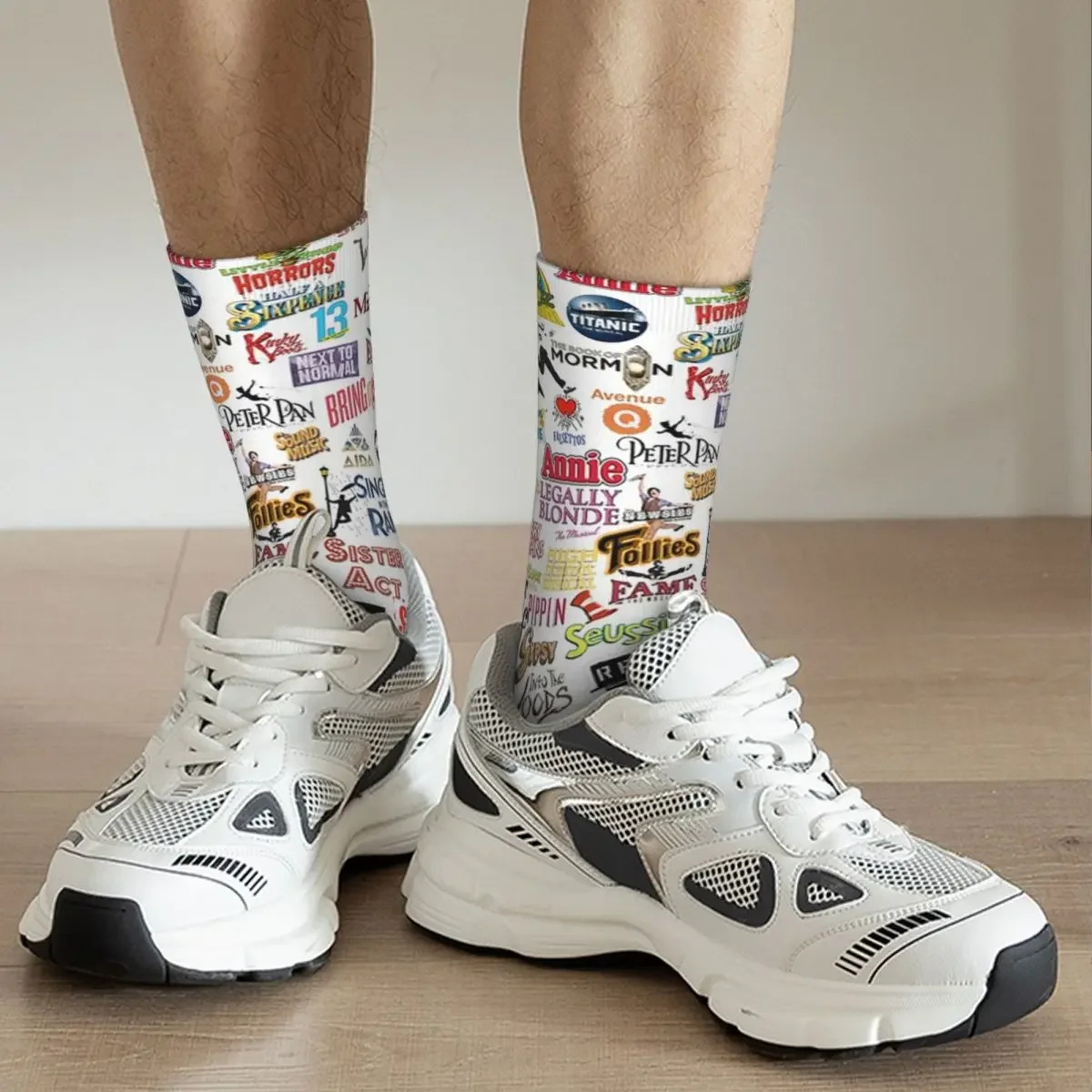 Calcetines de logotipos musicales Harajuku para hombre y mujer, medias largas de alta calidad para todas las estaciones, accesorios para regalos