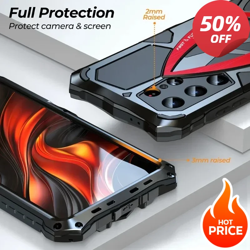 

Metal Shockproof Armor Phone Case for Samsung S23 S22 S24 Ultra Series Protect Phone Case Inclusive Protection Phone Cover