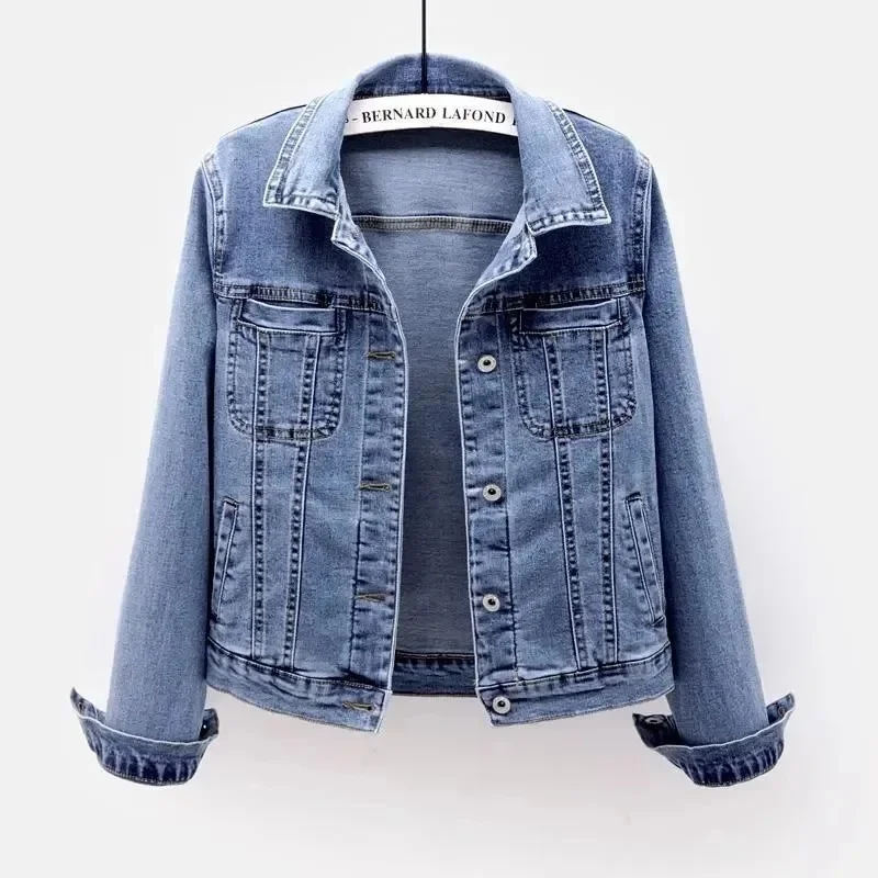 2023 Denim Jacket Women Clothes Outside Autumn Winter Slim Casual Jackets Short Tops Students Jean Coat Oversize 5xl Overcoat