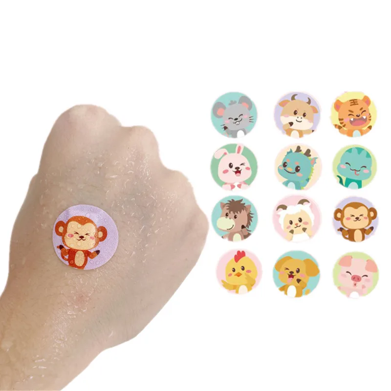 120pcs/set Cartoon Round Band Aid for Kids Vaccination Wound Patch Skin Plasters Kawaii Circle Adhesive Bandages Curitas Patches