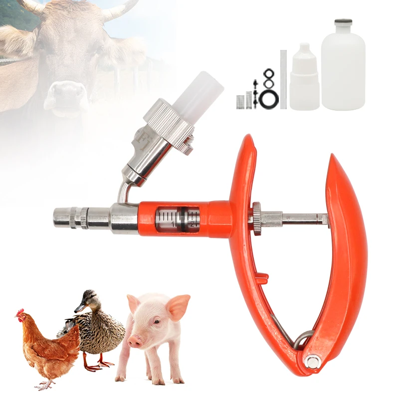 2ml/5ml High Precision Continuous Syringe Automatic Injection Pig Chicken Sheep Syringe Vaccine Syringe Veterinary Equipme