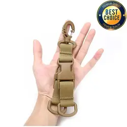 Tactical Nylon Webbing Backpack Hook Multifunctional Carabiner D-Shaped Keychain Double-split quick release hanging Buckle