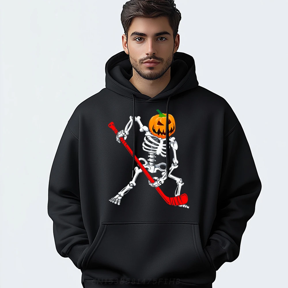 Hockey Player Skeleton Halloween Pumkin Costume For Plain Sweatshirts Wholesale Mens SKIN-FRIENDLY New Year Hoodie Design