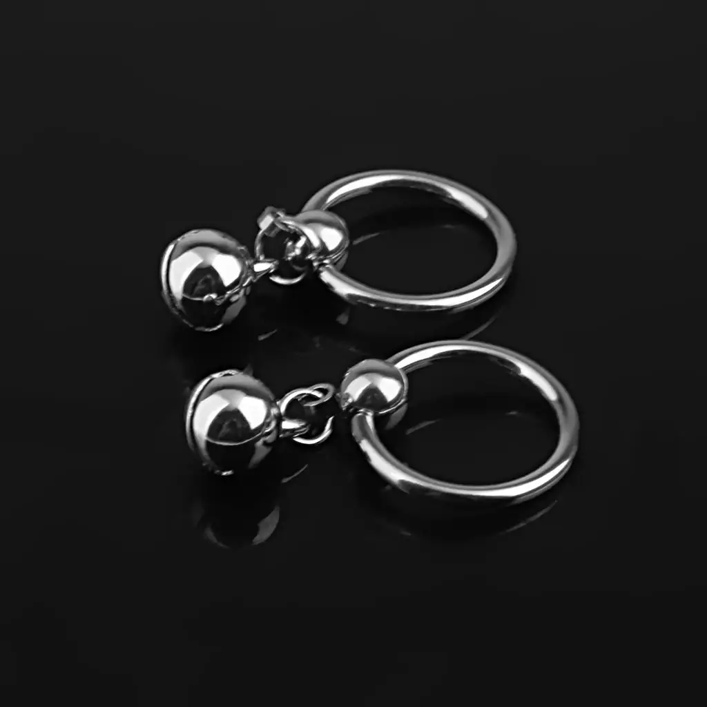 1 Pair Novelty Navel Belly Button with Bell Charm Pendant