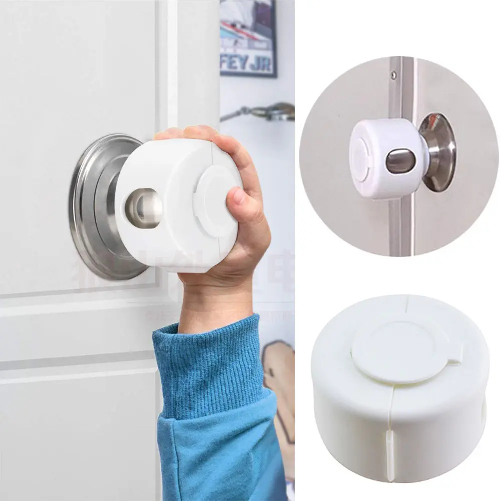 

4Pcs Door Handle Protector Child Proof Knob Cover for Spherical Doorknobs Easy Install Finger Pinch Head Injury Prevention