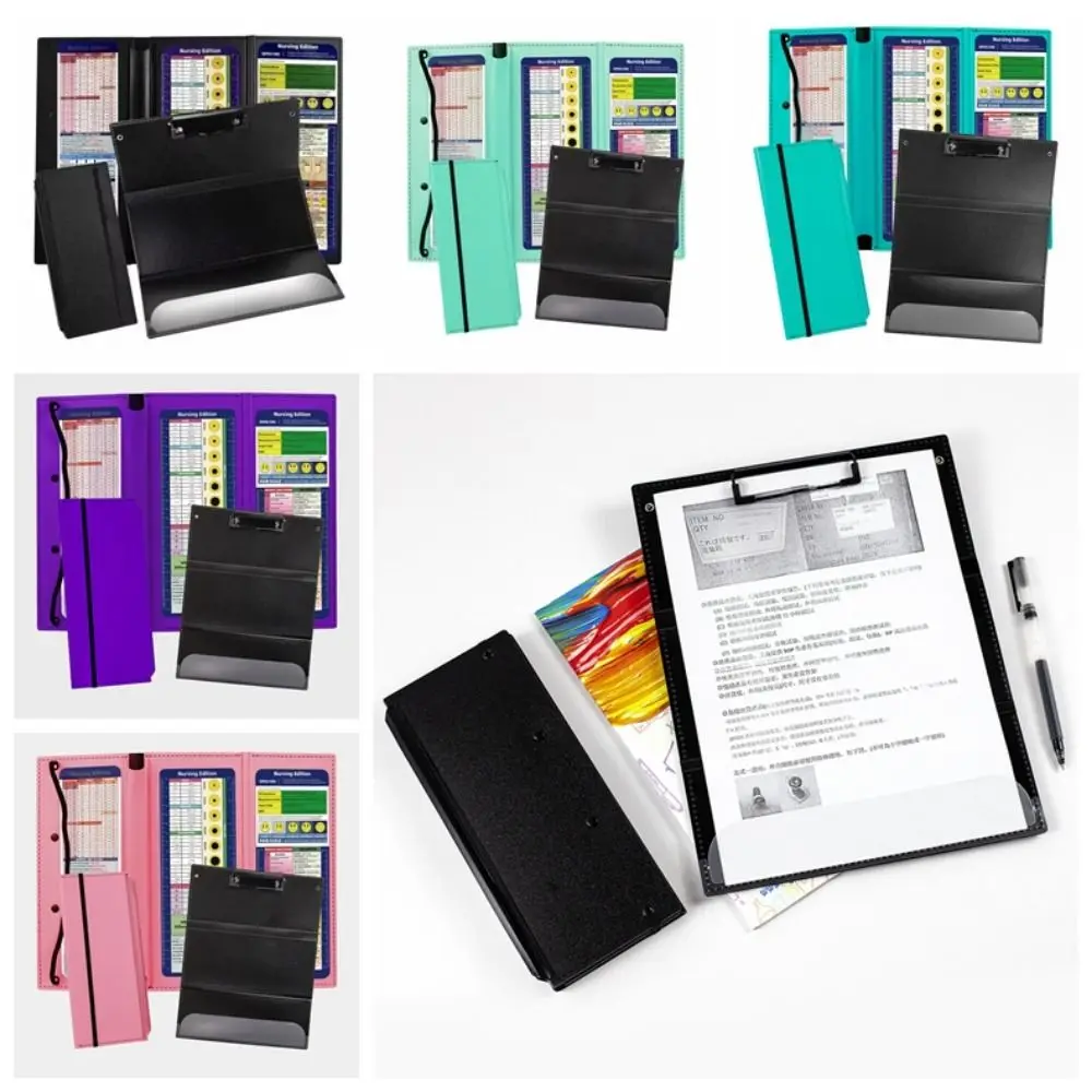 

Easy To Use Foldable Nursing Clipboard with Clip 2/3 Layers A4 File Board Clip Portable Letter Size Writing Pad Students