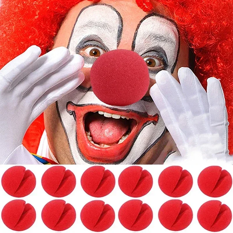 10pcs Red Ball Foam Clown Nose Halloween Party Cosplay Costume Circus Props Festival Make Up Clown Nose Performance Decoration image 4