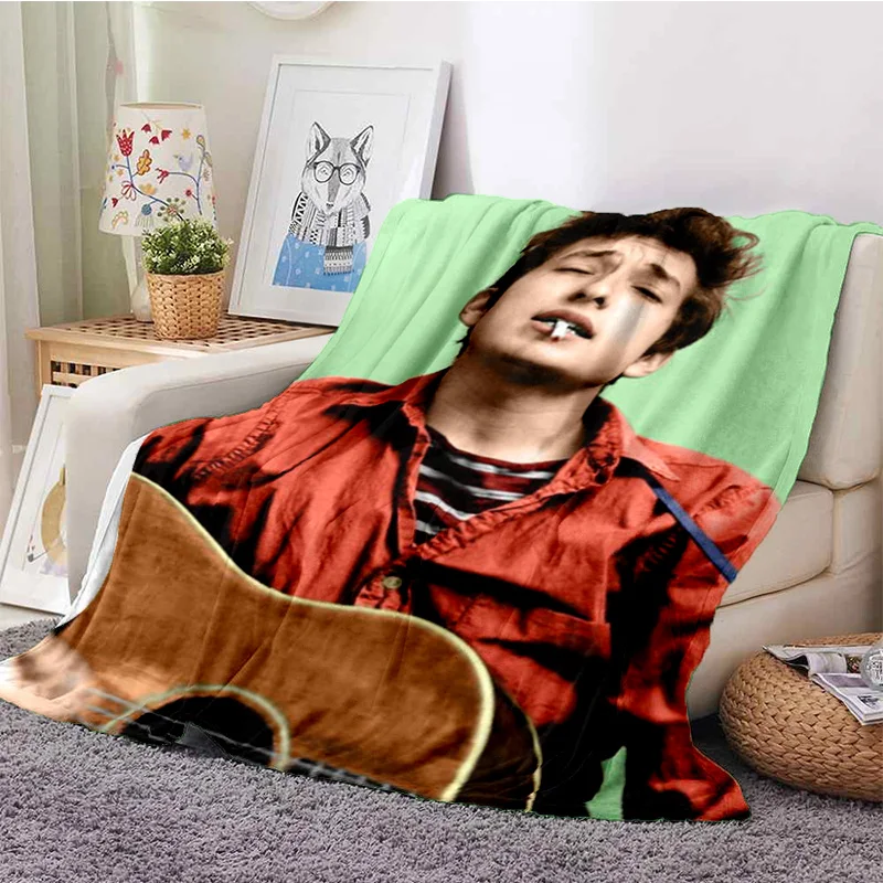 Retro Cool B-Bob Dylan Merchandise Fleece Blanket Home Bedding Throw Popular Singer Cozy Ultra-Soft for Sofa Quilt