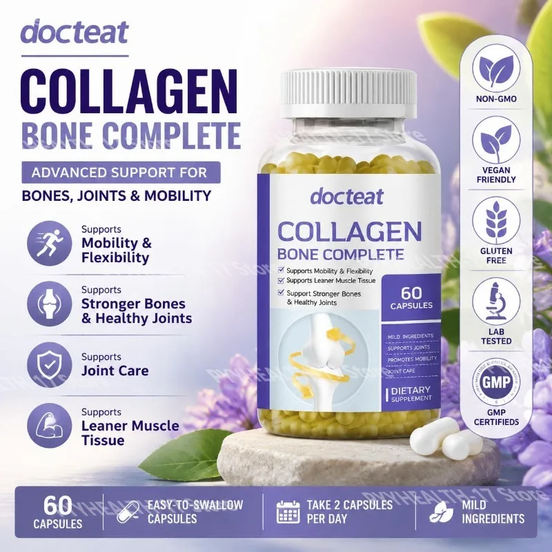 Docteat Collagen Bone Complete Capsules for Joint Care and Mobility Supports Stronger Bones and Healthy Joints 60 Capsules
