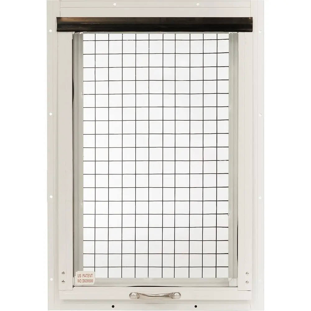 14x21 Chicken Coop Window, Tempered Glass, White, 1-Pack