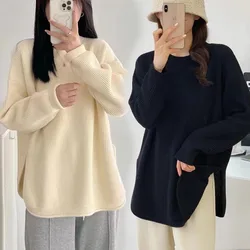 Ensemble de vêtements pour femmes enceintes, pull irrégulier, pantalon imbibé, grande taille, mode automne et hiver, nouveau, 2023